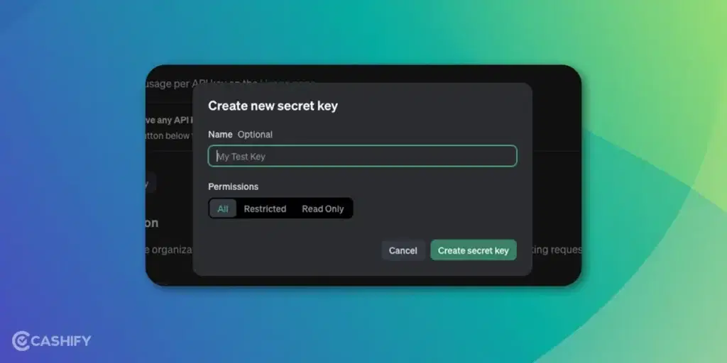 how to use ChatGPT: creating new secret key