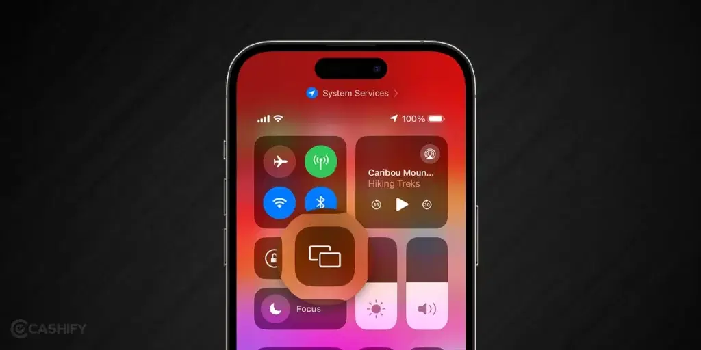 screen mirroring icon on iPhone