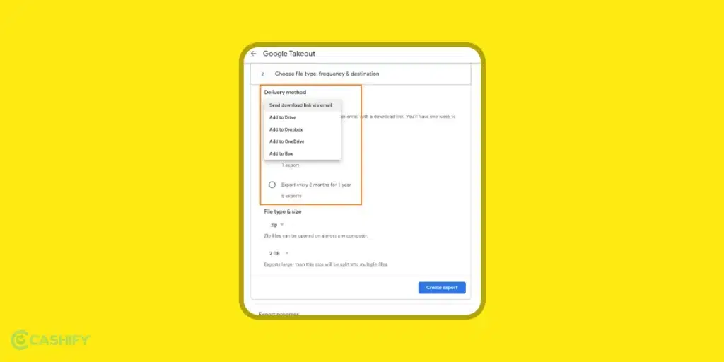 How to use Google Takeout - Step - 2