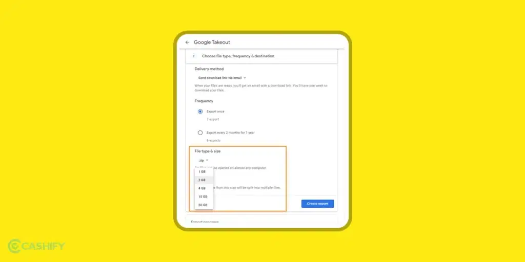 How to use Google Takeout - Step - 3