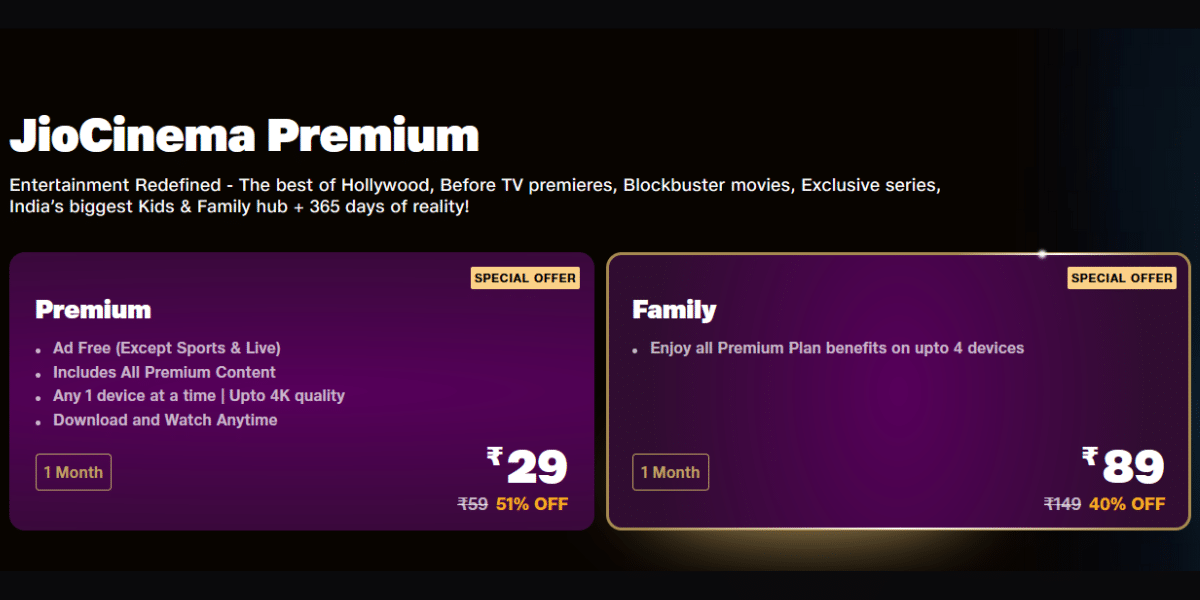 JioCinema Premium Plans Unveiled