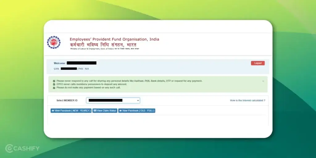 EPF balance checks - step -4
