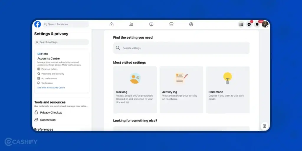 Accounts Centre of Facebook Account Deletion