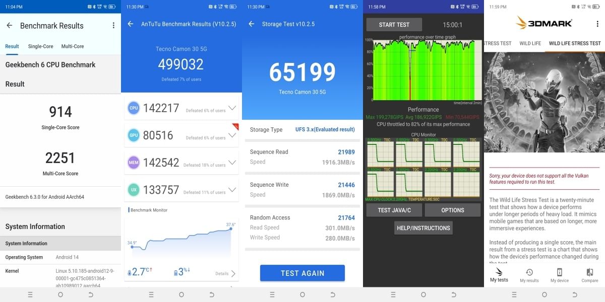 Tecno Camon 30 5G Benchmarks