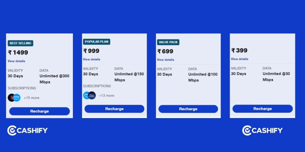 Jio Fiber Popular Plans