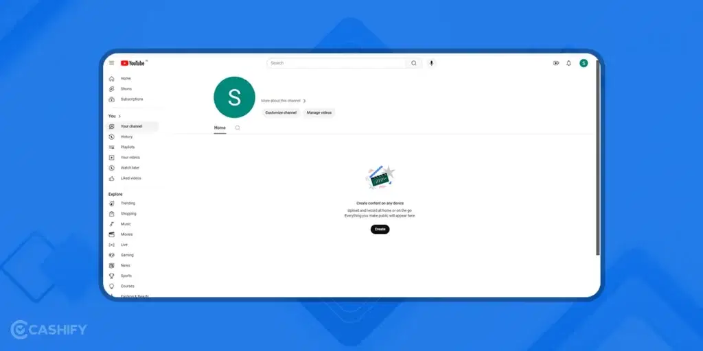 how to create youtube channel
