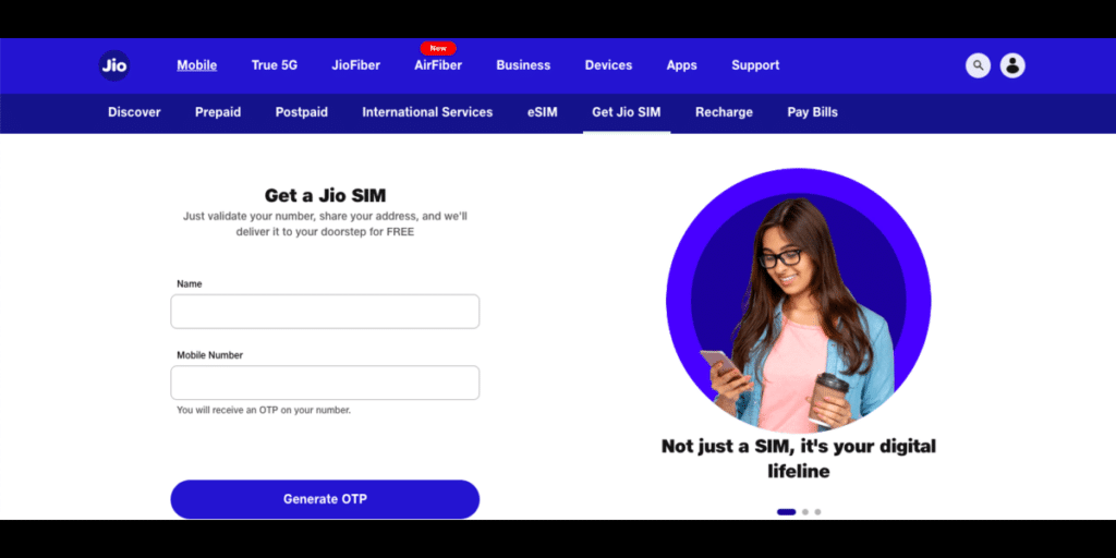Get Jio New SIM