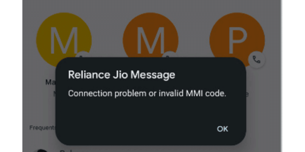 Connection problem or Invalid MMI Code Error