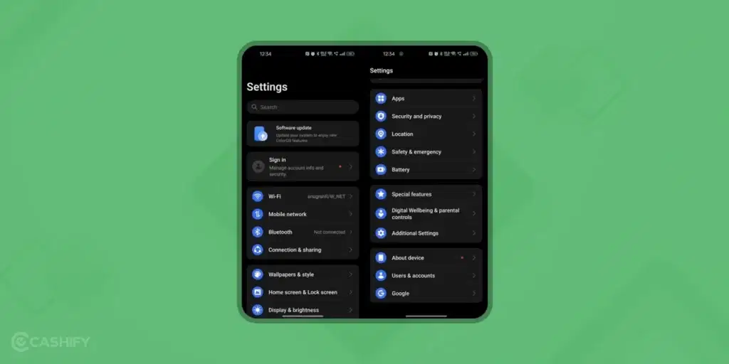 Know Vi Number Through Setting Menu - step - 1