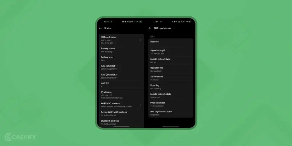 Know Vi Number Through Setting Menu - step -3