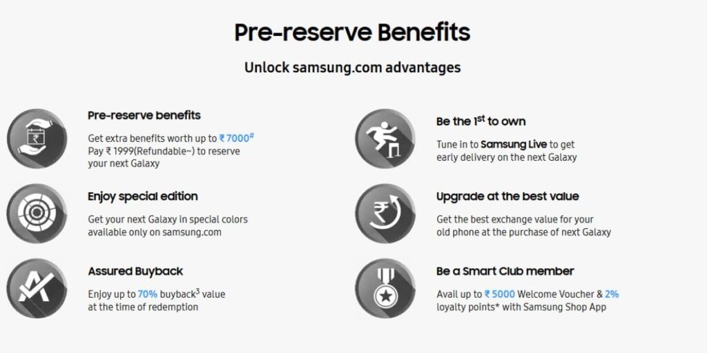 Samsung Pre-Reserve Benefits