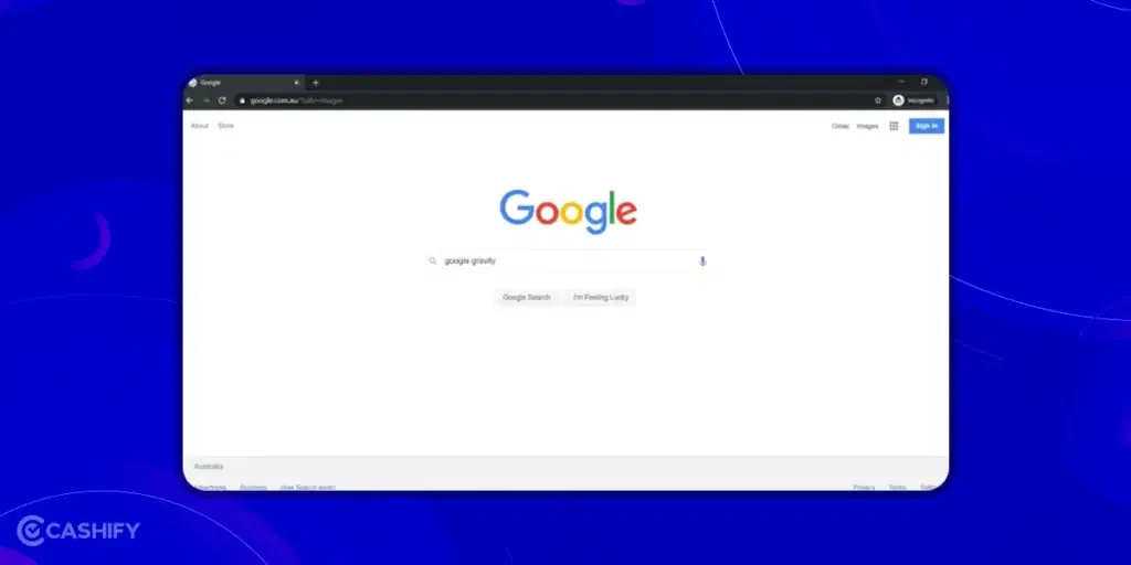 Type Google Graviity