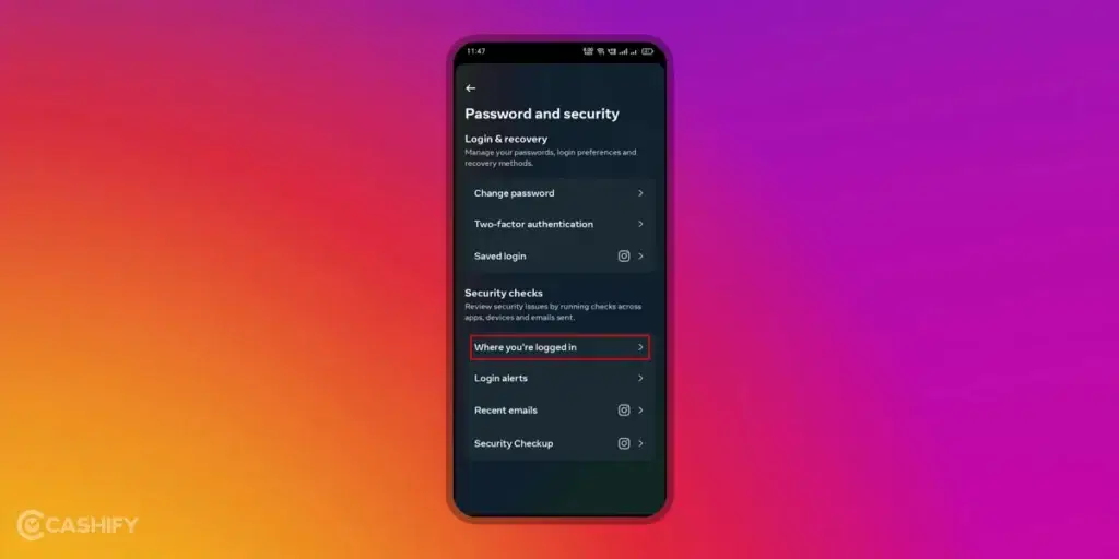 Instagram Login Activity - step - 5