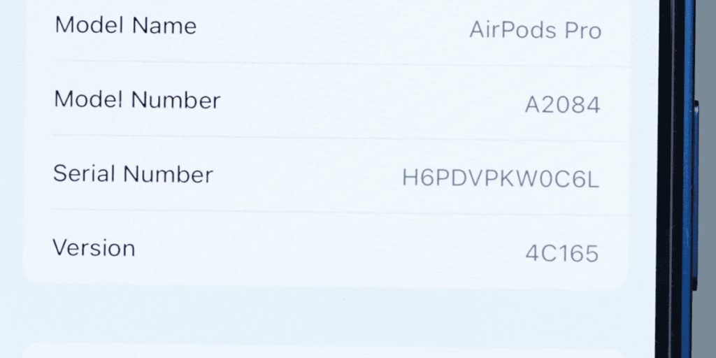 AirPods Pro Serial Number