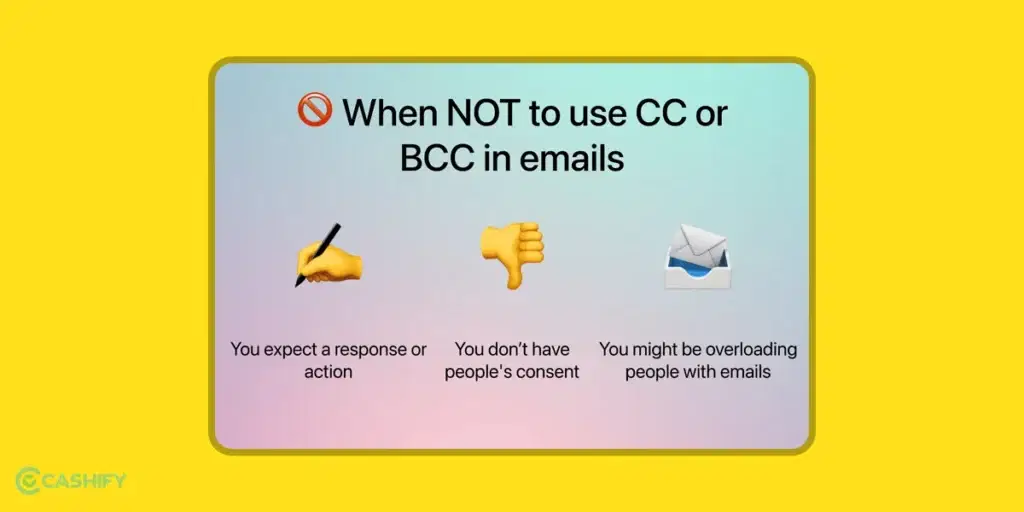 Not Use BCC or CC in Email
