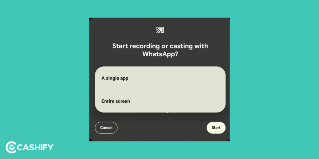 WhatsApp screen sharing