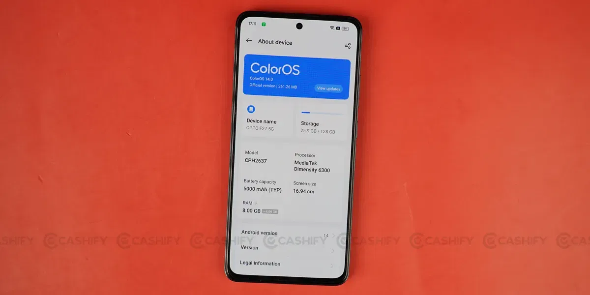 Oppo F27 5G Software