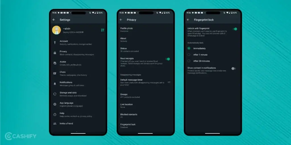 WhatsApp chat secure - lock the app