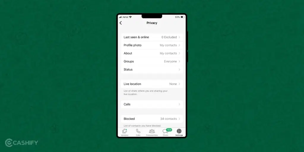 WhatsApp chat privacy