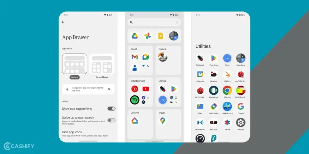 app drawer in Nothing OS 3.0, Nothing OS 3.0 features, Nothing OS 3.0 features release date, Nothing OS 3.0 eligible devices