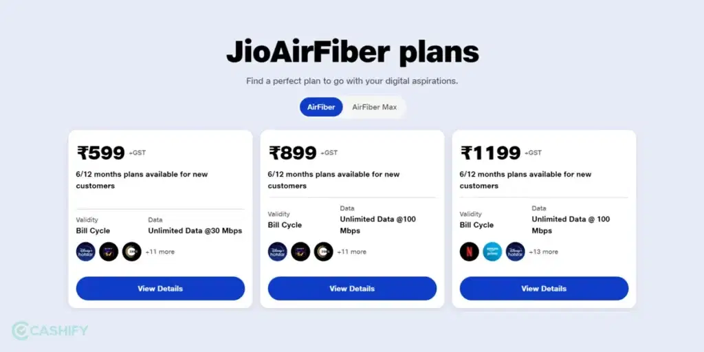 jio airfiber plans