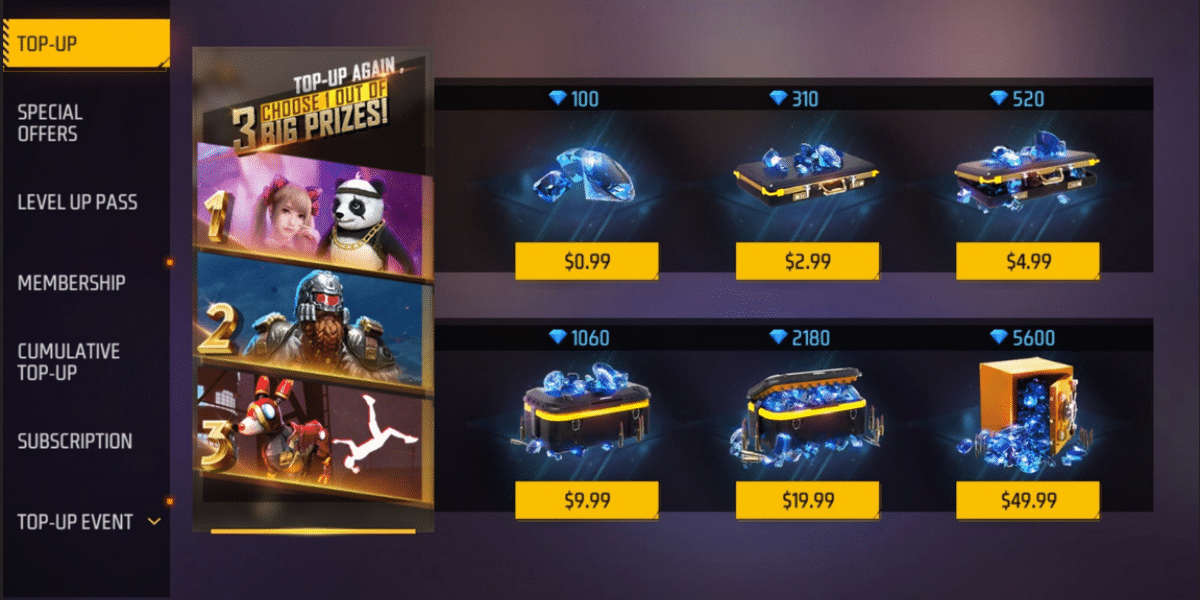 Free Fire Max Free Diamonds Event