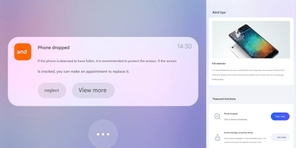 Xiaomi phone drop feature