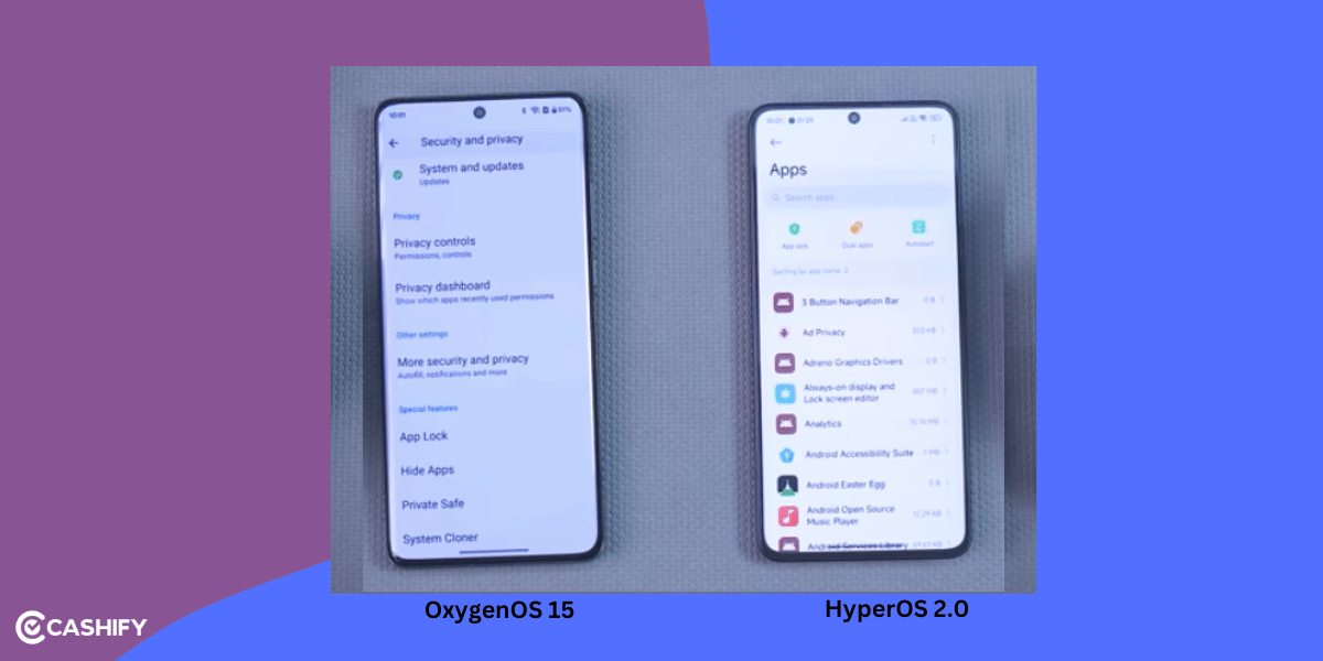 OxygenOS 15 Vs. HyperOS 2.0 privacy features