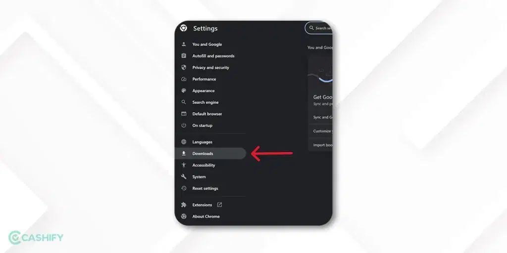 How to change Google Download Location On Google Chrome - Step - 4