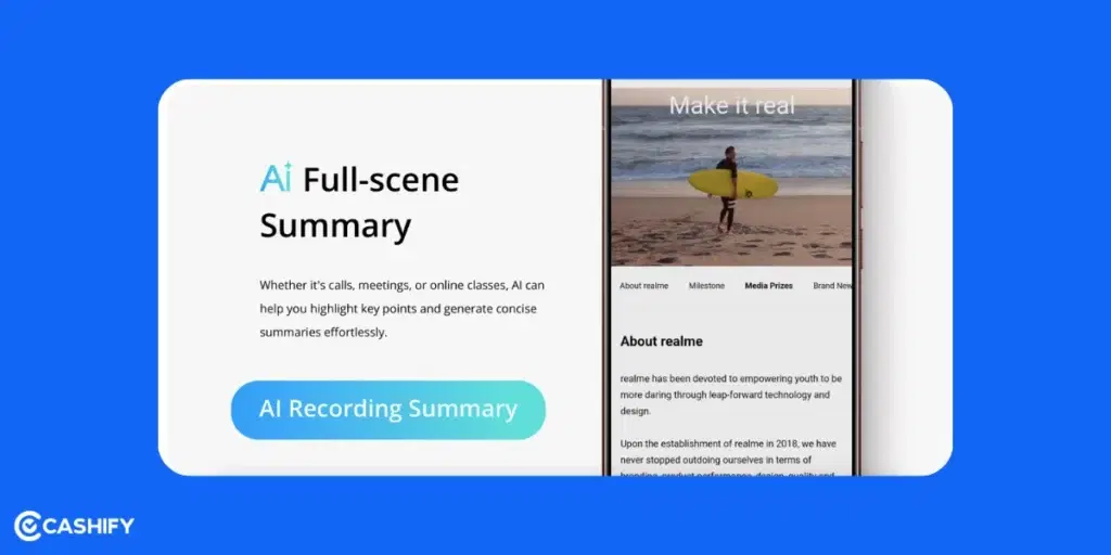 AI recording summary in realme UI 6.0, Realme UI 6.0 release