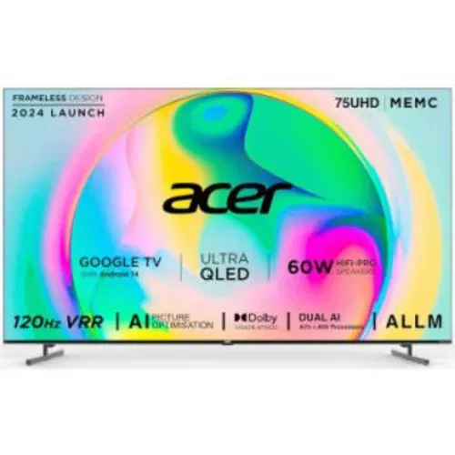 Acer Super Series AR75QDXGU2875AT 75 inch (190 cm) QLED 4K Front
