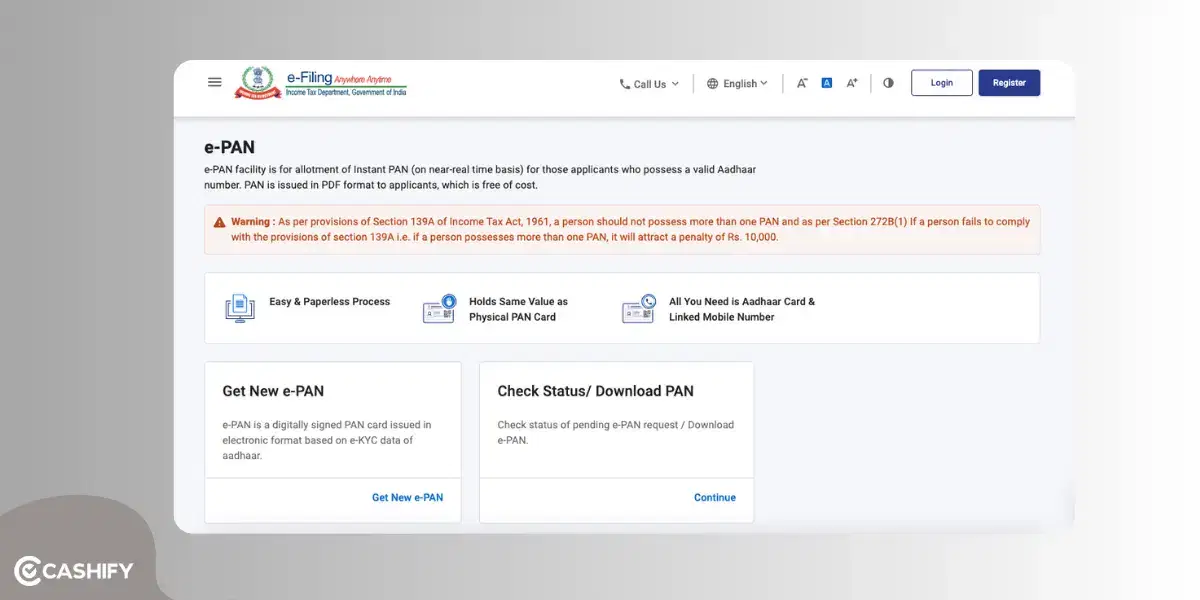 apply Pan Card 2.0 in e-filling website