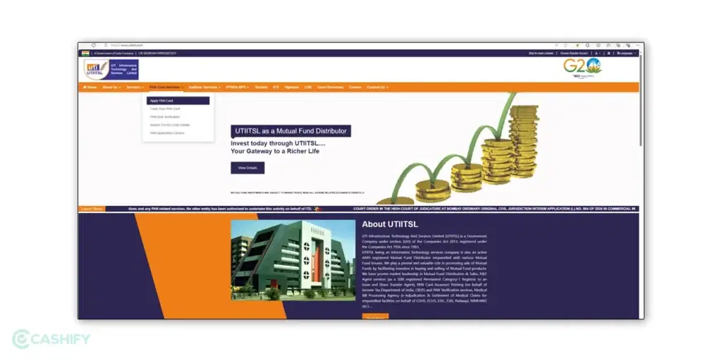 download e PAN card through UTIITSL - step -1