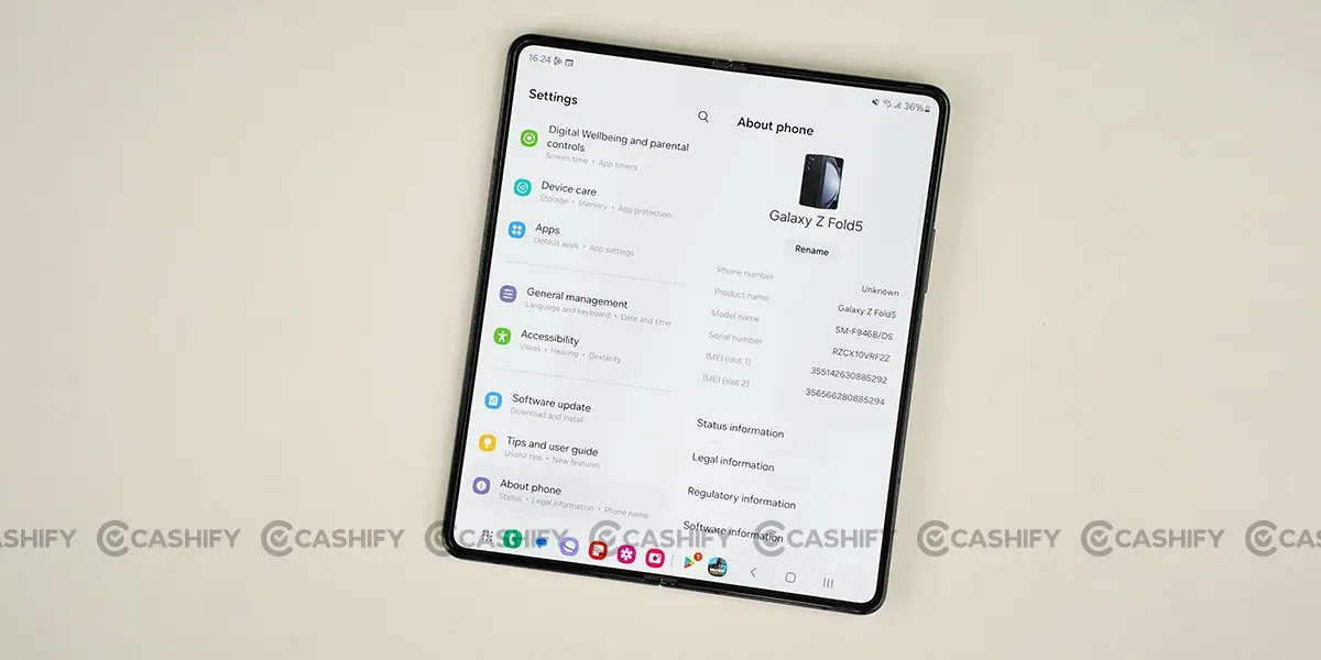 Samsung Galaxy Z Fold 5 About Phone