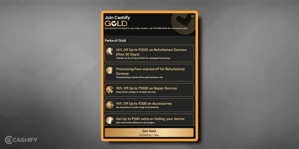 Cashify Gold Membership Perks