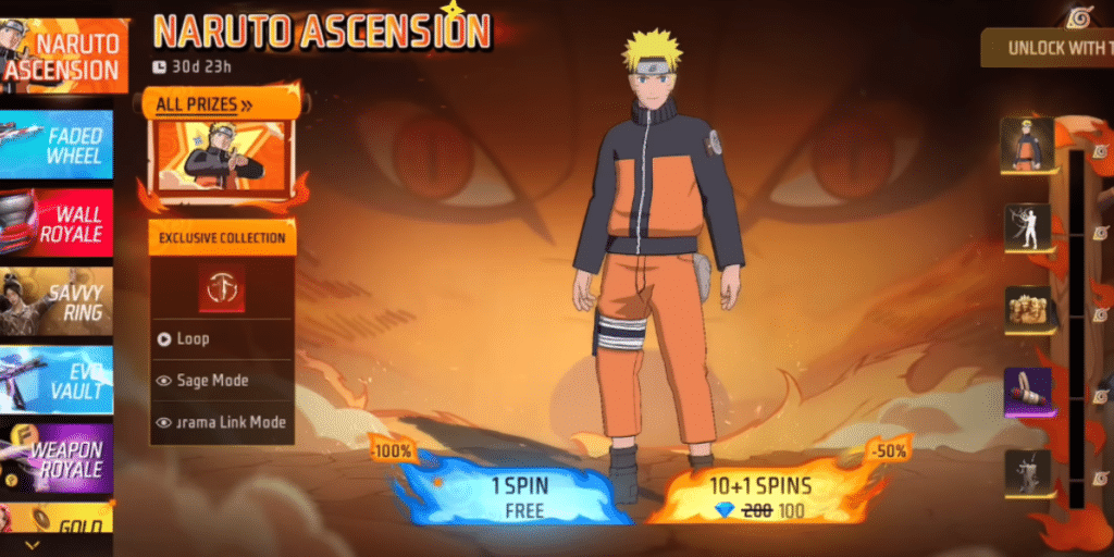 Free Fire MAX Naruto Ascension event will go on till 30 days