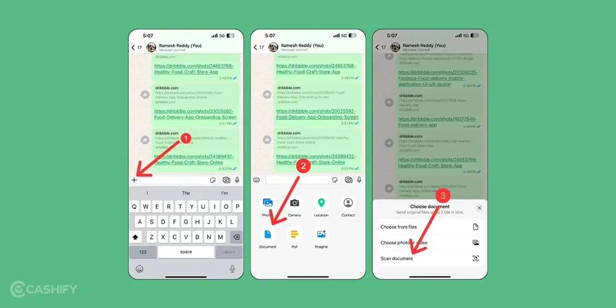 how to scan document on whatsapp