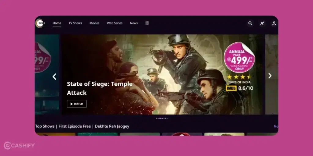 Zee5, Download movies for free