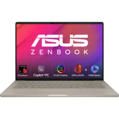 Asus Zenbook A14 OLED UX3407QA QD258WS Qualcomm Snapdragon Octa Core 16 GB 512 GB SSD Windows 11 Front