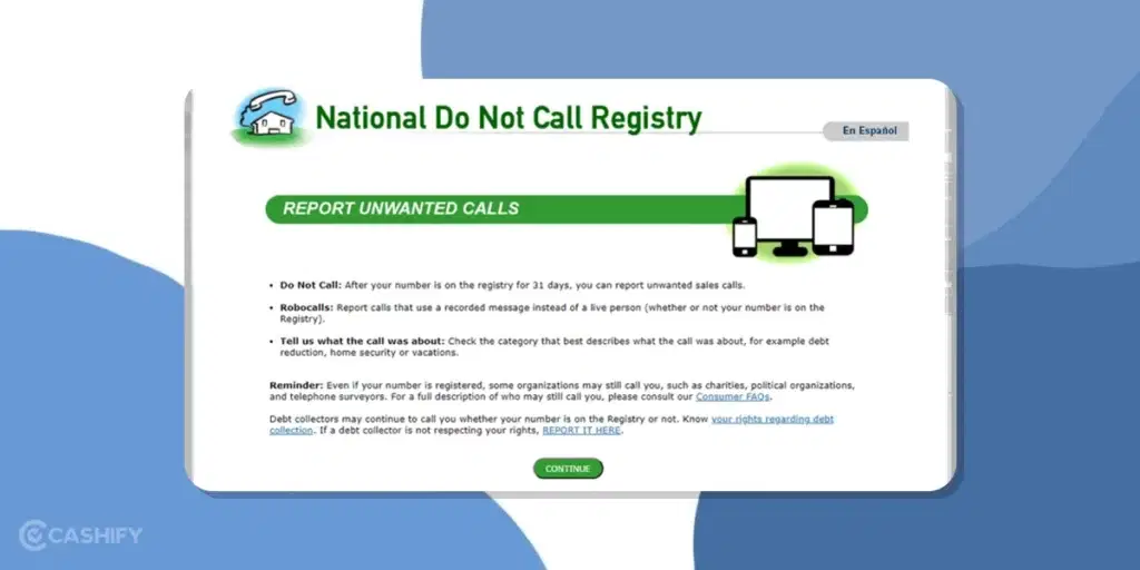 Report spam calls
