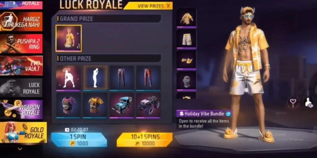 Free Fire Gold Royale Event