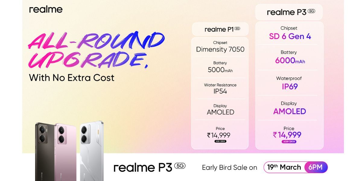 Realme P3 5G vs Realme P1 5G specs