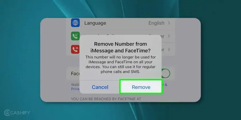 remove number from iMessage