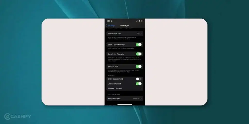 check sms/mms settings