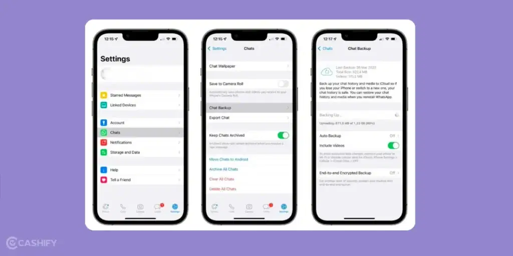 create WhatsApp backup iPhone,