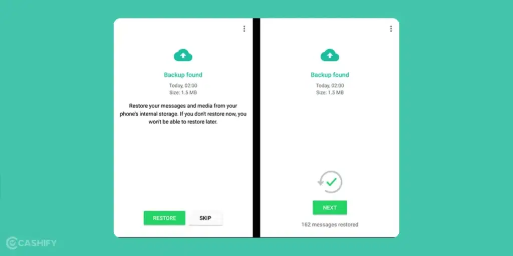 Restore WhatsApp account, create WhatsApp backup