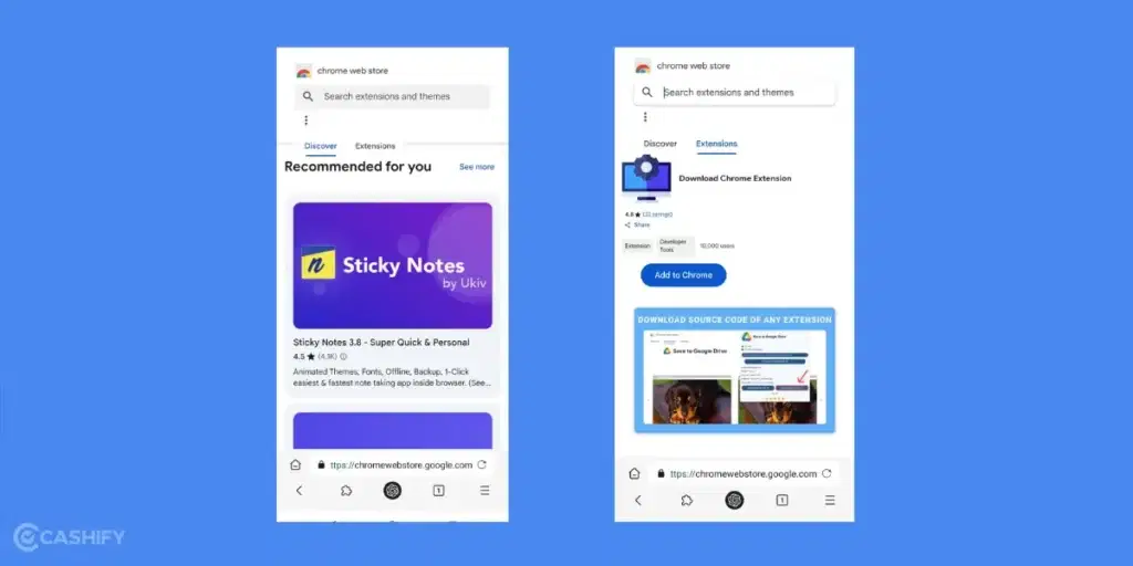 Mask Browser: use Chrome extensions on Android