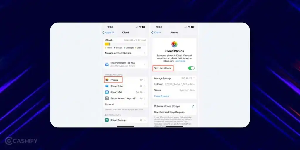 Transfer Photos/Videos from iPhone to External Drive Using iCloud - 1
