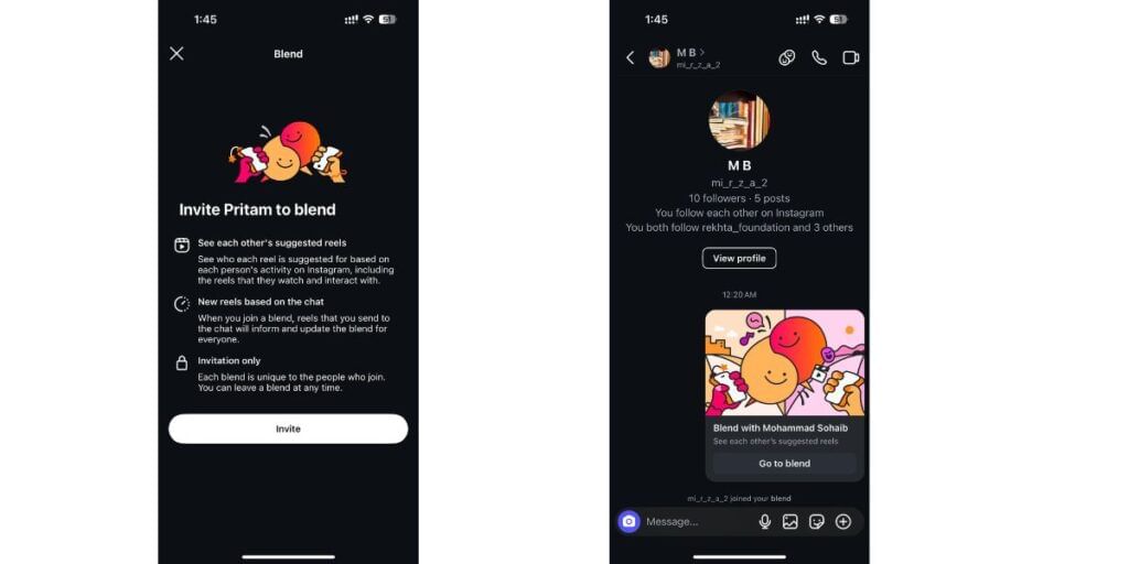How to start Instagram Blend feature