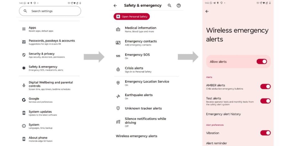 how to turn on government test alert on android phone
